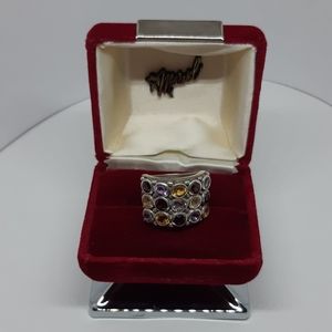 Collins Fine Jewelry Amethyst, Citrine, and Garnet Ring